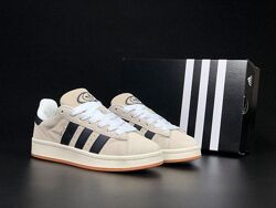 р.41-45 Кроссовки Adidas Campus бежево/черные зима KS 11893