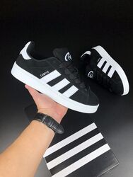 р.41-45 Кроссовки Adidas Campus черно/белые зима  KS 11894