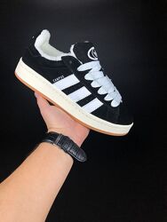 р.37-41 Кроссовки Adidas Campus черно/бело/бежевые зима KS 11901
