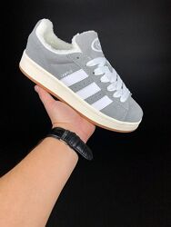 р.39, 41 Кроссовки Adidas Campus серо/бело/бежевые зима KS 11902