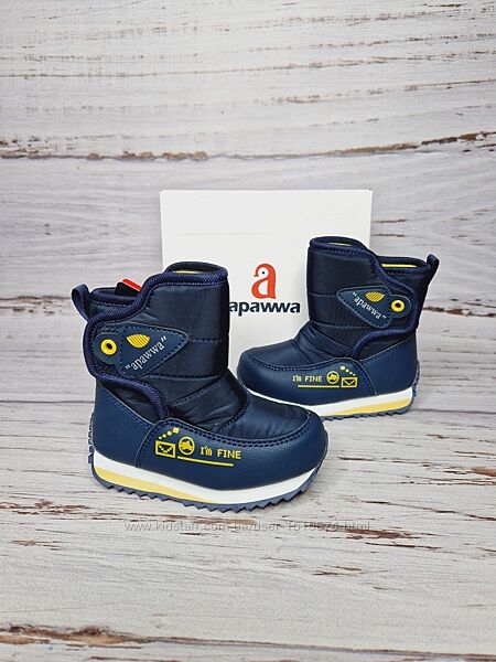 р. 24 Зимние ботинки дутики фирмы Apawwa KD2012 Navy