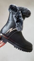 р.31 Ботинки  девичьи зима Appawwa D92-1 Black