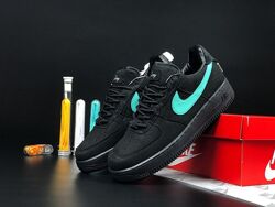 р.36-41   Nike Air Force 1 Low Tiffany & Co черно/бирюзовые KS 11997