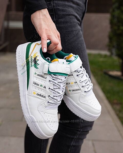 р.36-39 Кроссовки Adidas Forum 84 Low White Green AD063