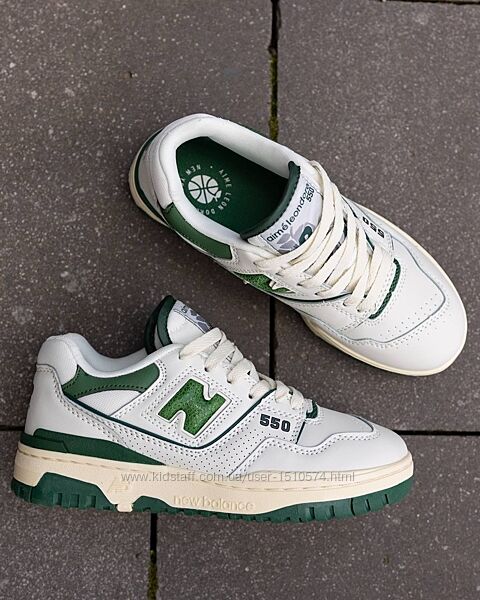 р.36-38 Кроссовки New Balance 550 White Green NB026