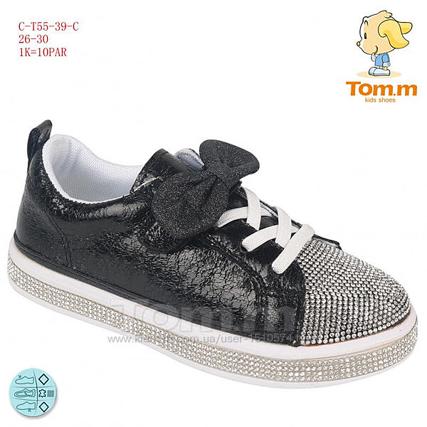 р.26,28 Кроссовки ТОМ. М 5539С Black бант 