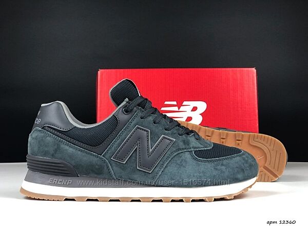 р.41,44  Кроссовки New Balance 574 серо/черно/белые KS 12360