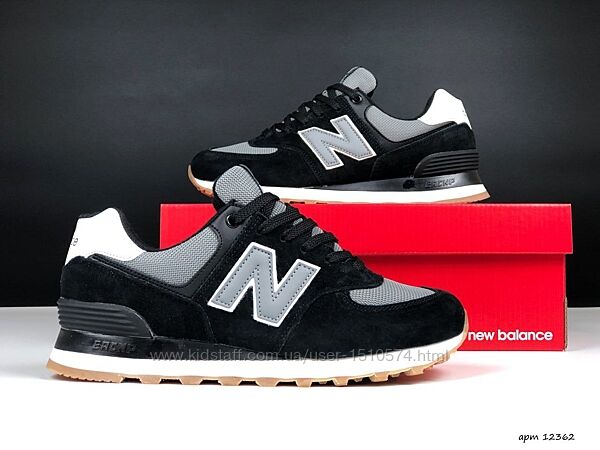 р.37-41 Кроссовки New Balance 574 черно/серые KS 12362