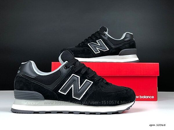 р.37, 41 Кроссовки New Balance 574 черно/белые KS 12368