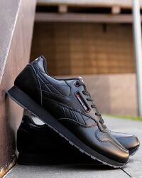 р.41-46 Кроссовки Reebok Classic Leather Total Black RB028