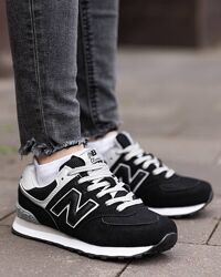 р.36 Кроссовки New Balance 574 Black White NB092