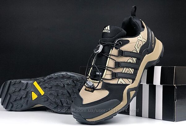 р.41-46 Кроссовки Adidas Terrex Swift R2 Gtx бежево/черные термо KS 12407