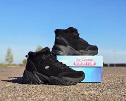 р. 37-40  Женские зимние ботинки skechers stamina оригинал. нат. замша. 