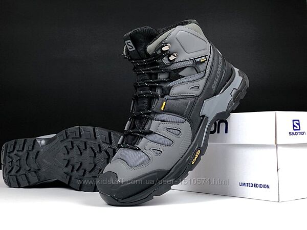 р.43 Кроссовки Salomon X Ultra 4 Mid Wide GTX серо/черные зима KS 12434