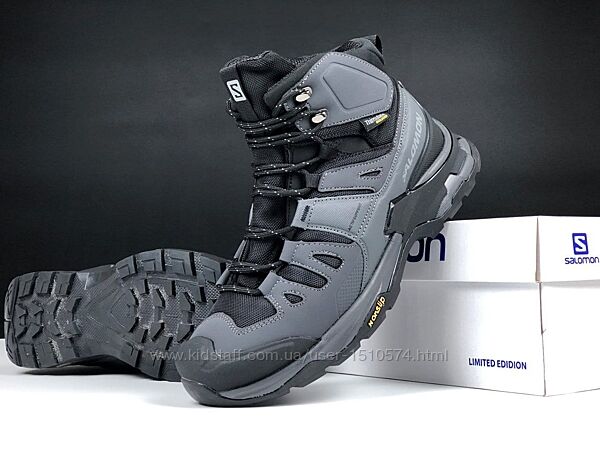 р.43,34,35 Кроссовки Salomon X Ultra 4 Mid Wide GTX серые зима KS 12436