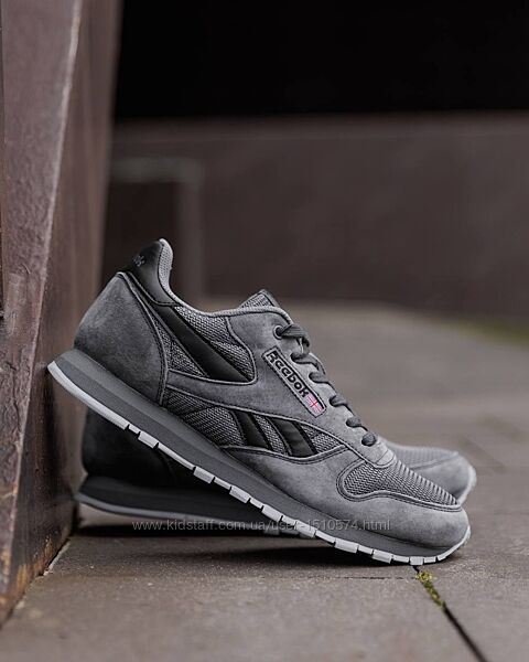 р.41  Кроссовки Reebok Classic Leather Grey Black RB039