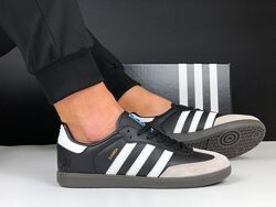 р.36-45 Кроссовки Adidas Samba черно/белые KS 12482