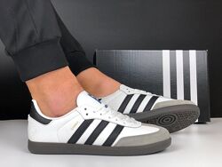 р.42-45 Кроссовки Adidas Samba бело/черно/серые KS 12483