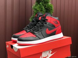 р.44 Стильные кроссовки Nike Air Jordan черно/красные 