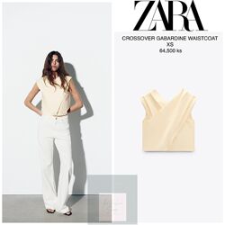 Молочна жилетка Zara з перехрестям 