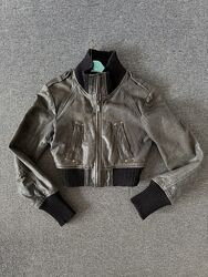 Шкіряна куртка з ефектом затертості Bershka  