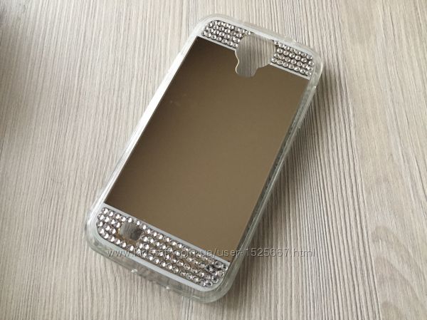 Зеркальный золотой силиконовый чехол для Samsung S4 S5 Сваровски