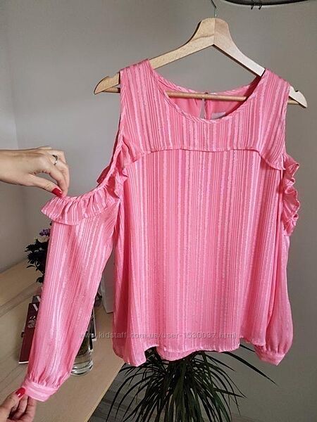 Нова рожева жіноча блузка з відкритими плечима ichi