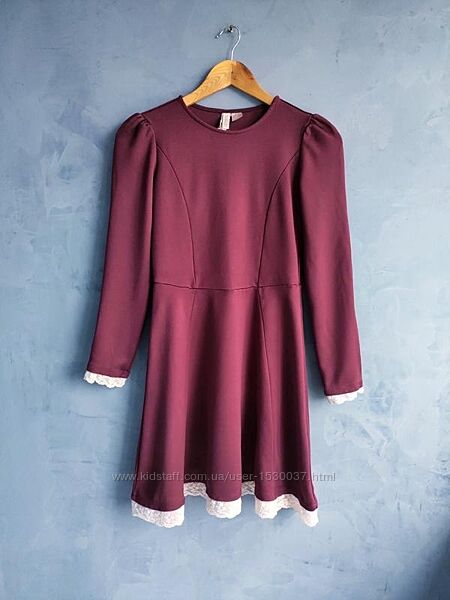 Шикарна бордова сукня з мереживом h&m