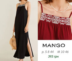 Летнее платье сарафан с разрезами и вышивкой mango s m 44 46 8 10 оригинал