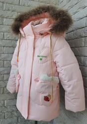 Новинка Куртки зимние 3-7 лет Холлофайбер 
