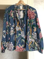 Блуза рубашка h&m jbaker свободная блузка цветная baker цветочный принт