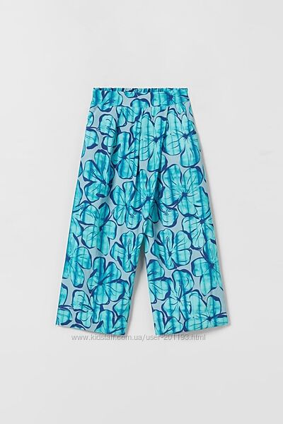 Zara. Літні яскраві штани кюлоти. 