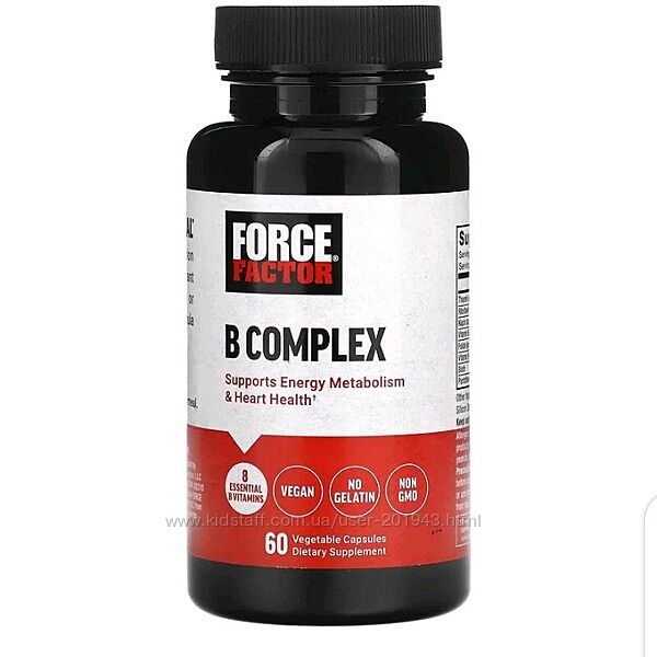 Force Factor, комплекс групи B, 60 рослинних капсул