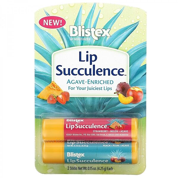 Blistex, Lip Succulence, тропічні фрукти, 2 шт 