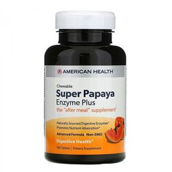 American Health, ферменти папаї плюс, 180 жувальних таблеток