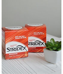 Stridex, от угрей, без спирта, салфетки. 55/90 шт 