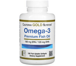 California Gold Nutrition, омега-3, рибячий жир, 100, 240  