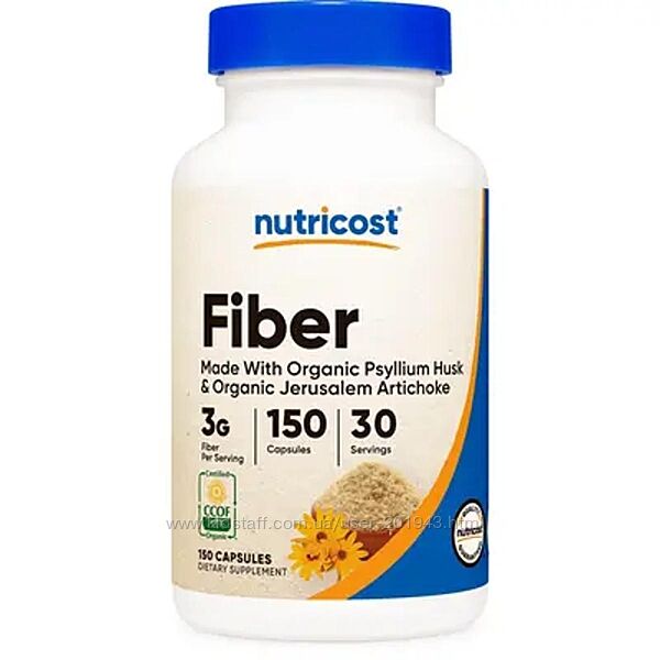 Nutricost, клітковина, клетчатка, подорожник  150 капсул