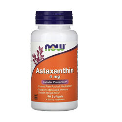 NOW Foods, астаксантин, 4 мг, 90 вегетаріанських капсул