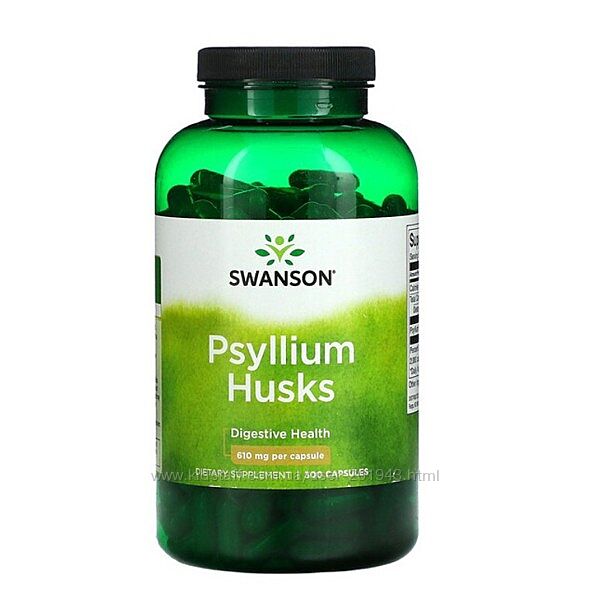 Swanson, лушпиння насіння подорожника, 610 мг, 300 капсул