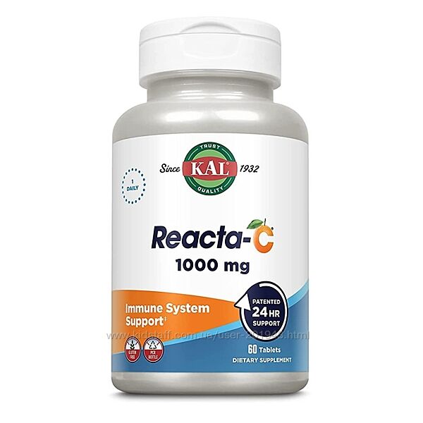 KAL, Reacta-C, 1000 мг, вітамін С, витамин С