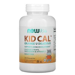 NOW Foods, Kid Cal, добавка з кальцієм для дітей, 100 жувальних таблеток