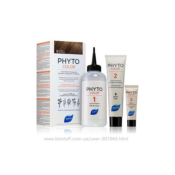 Phyto краска для волос, фарба, 8 Light Blonde