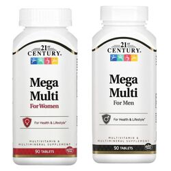 21st Century, Mega Multi, для мужчин, женщин, мультивитамины 