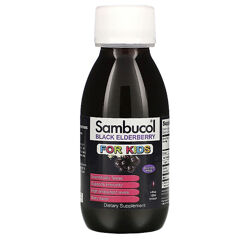 Sambucol, Черная бузина, поддержка иммунной системы, для детей, сироп, 120 