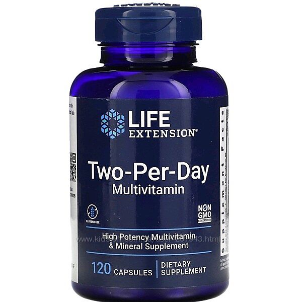 Life Extension, мультивитамины для приема два раза в день, 60/120 капсул