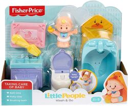 Игровой набор Fisher-Price Little People Wash & Go Малыш в ванной комнате