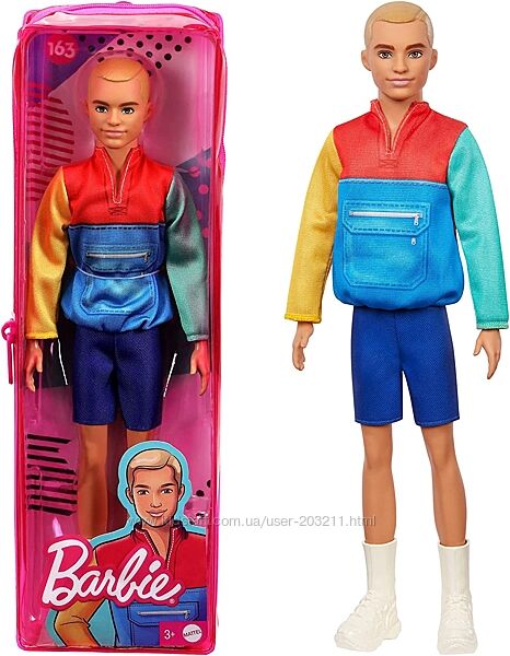 Barbie Ken Fashionistas Doll 163 Лялька Кен Модник у світшоті печворк 