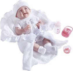 Лялька 40 см JC Toys Soft Body La Newborn in White Bunting and Accessories