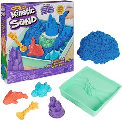 Кінетичний пісок синій з лотком 454г Kinetic Sand Sandbox Blue Play Sand